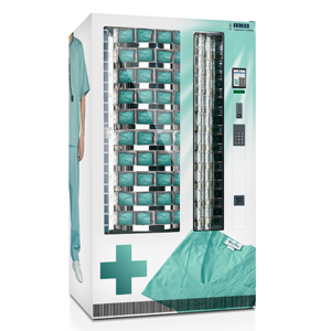 Imagen Máquina expendedora de textil Eureka Vending para uso hospitalario.